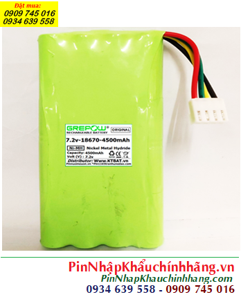 Pin sạc 7.2v-18670-4500mAh, Pin sạc NiMh 7.2v-18670-4500mAh, Pin GREPOW 7.2v-18670-4500mAh